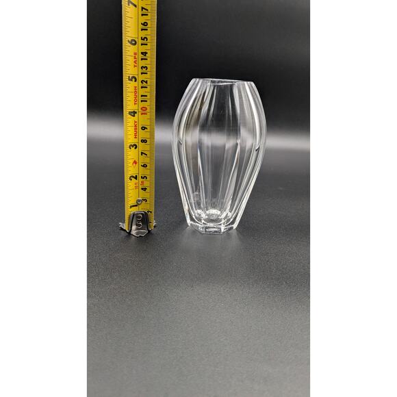 Vtg Moser Diva Corsica 8 Faceted Crystal Vase. 13cm Signed - Picture 5 of 5